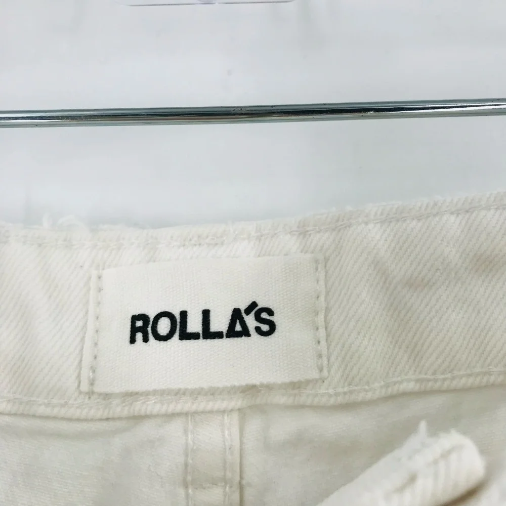 Rolla's Original High Rise Straight Leg Distressed Jeans White Size 30 - Picture 3 of 11